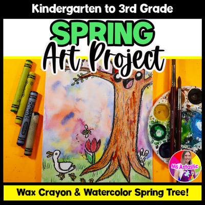 Primary Art Project Spring Art Lesson Season Spring Tree Art Project