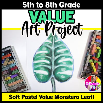 Element of Art Value Art Lesson, Leaf Art Project Activity for Middle School