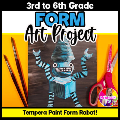 Element of Art Form Art Lesson Shape Form Robot Art Project Activity Elementary