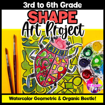 Element of Art Shape Art Lesson Shape Beetle Art Project Math Shape Activity