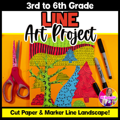 Element of Art Line Art Lesson Line Landscape Art Project Zentangle Art Activity