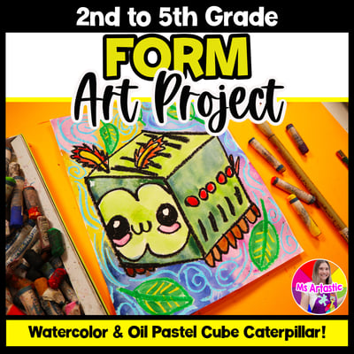 Art Lesson Element of Art Form Cube Caterpillars Art Lesson Primary Elementary