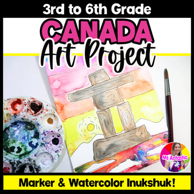 Canadian Art Project Inukshuk Art Lesson Canada Art Activity Winter