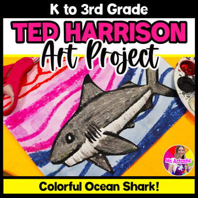 Ted Harrison Shark Art Project Ocean Art Lesson Canadian Art Activity Summer Art