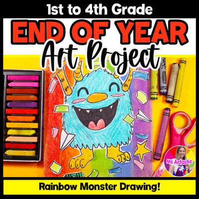End Of Year Monster Drawing Art Lesson Celebrate School Year Last Week of School