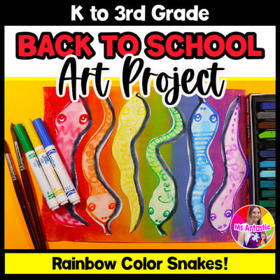 Learn Colors Art Activity Primary Back to School Rainbow Snakes Art Lesson