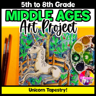 Medieval Unicorn Tapestry Art Lesson Medieval Art Project Art History Activity