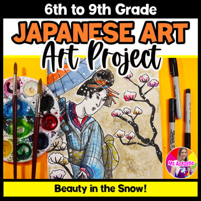 Japanese Art Lesson Beauty In Snow Art Project Japan Art History Art Activity