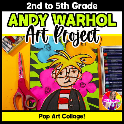 Andy Warhol Art Lesson Pop Art Collage Art History Elementary Art Activity
