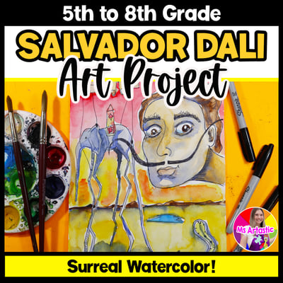 Salvador Dali Art Lesson Surrealist Art Watercolor Art Project Middle School Art