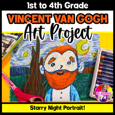 Van Gogh Art Lesson Starry Night Portrait Art Project Primary Art Activity