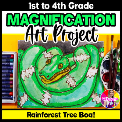 Rainforest Tree Boa Snake Art Lesson Magnification Drawing Tropical Snake Art