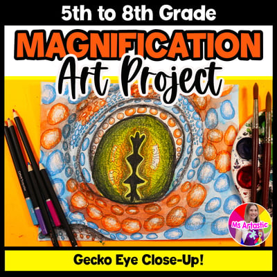 Lizard Eye Magnification Art Lesson Gecko Eye Drawing Reptile Eye Art Project