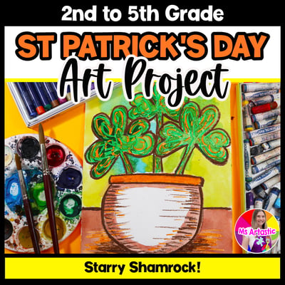 St Patricks Day Art Lesson Van Gogh Shamrock St Patricks Art Project Activity
