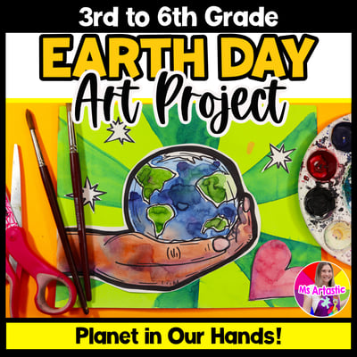 Earth Day Art Lesson Our Planet In Our Hands Drawing Earth Day Art Project