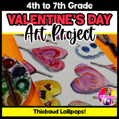 Valentines Day Art Lesson Wayne Thiebaud Lollipop Art Project Candy Art Activity