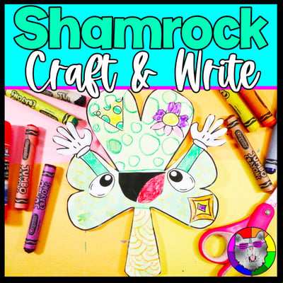 St Patricks Day Shamrock Craft Writing Prompt Worksheets Activities Sub Plan Art
