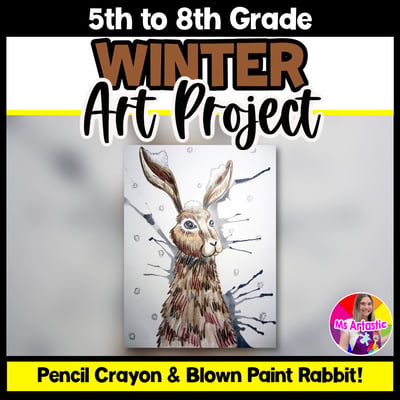 Winter Art Lesson Winter Snow Art Activity Rabbit Snow Art Project