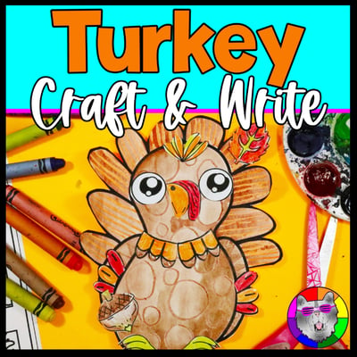 Thanksgiving Turkey Craft Writing Prompt Worksheets Sub Plans Art Lesson