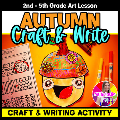 Acorn Craft and Write Autumn Writing Activity Fall Craft Activity Sub Plan