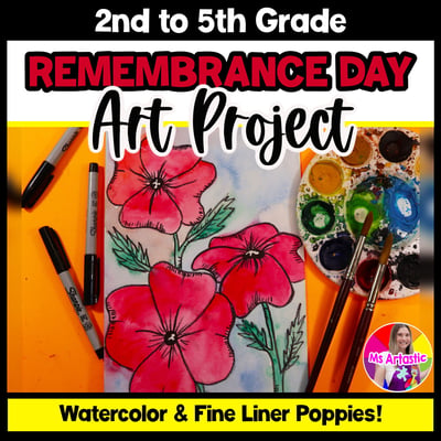 Poppy Art Lesson Remembrance Day Art Veterans Day Memorial Day Art Project