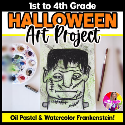 Halloween Art Lesson Frankenstein Art Project Craft Halloween Art Activity