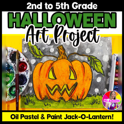 Halloween Art Lesson Jack O Lantern Art Project Autumn Art Activity Pumpkin Art