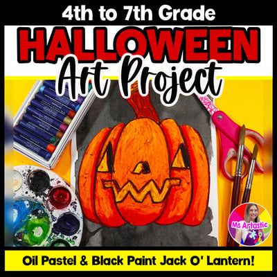 Halloween Art Lesson Jack O Lantern October Art Project Pumpkin Art Activity