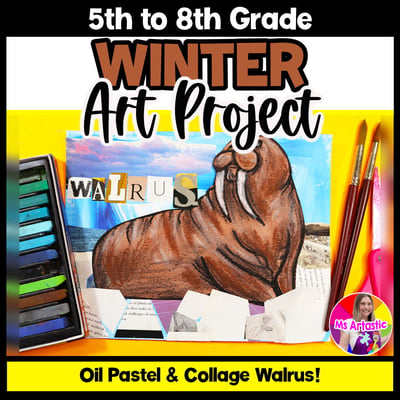 Winter Art Lesson Walrus Art Project Arctic Animal Activity Collage