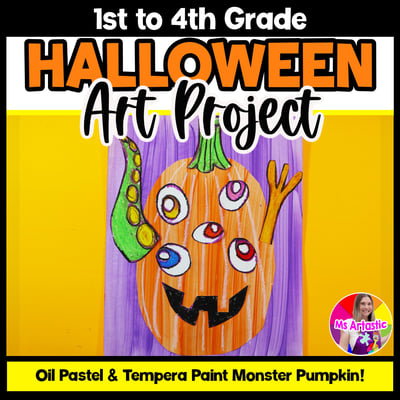 Art Project Halloween Art Lesson Monster Jack O Lantern Artwork Art Activity