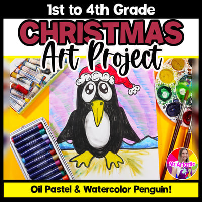 Penguin Art Project Christmas Art Lesson Primary Art Activity Winter Art Lesson