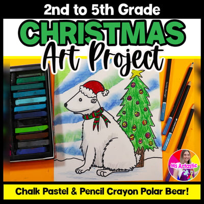 Christmas Art Lesson Polar Bear Christmas Art Project December Art Activity