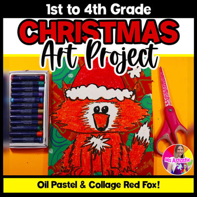 Christmas Art Lesson Red Fox Christmas Art Project Christmas Art Activity