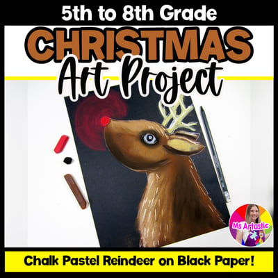 Christmas Art Lesson Reindeer Christmas Art Project Christmas Activity December