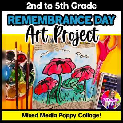 Poppy Art Lesson Remembrance Day Art Veterans Day Art Project Poppies Activity