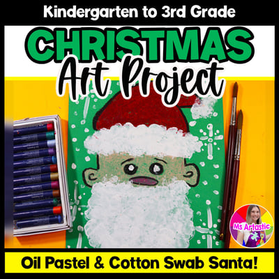 Christmas Art Lesson Santa Claus Art Project Christmas Craft Art Activity