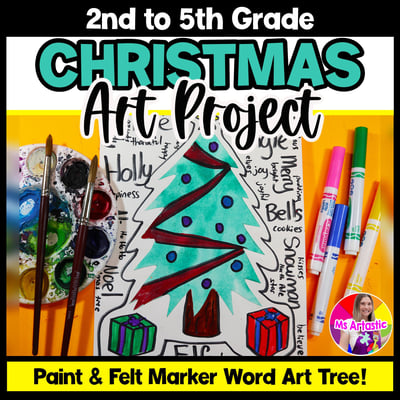 Christmas Art Project Christmas Tree Art Activity Word Art Christmas Art Lesson
