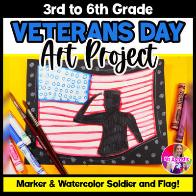 Veterans Day Art Lesson Honoring Veterans Art Project Memorial Day USA Flag