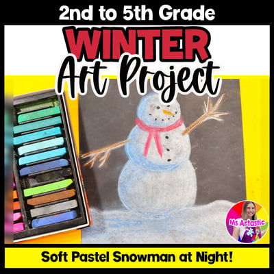 Element of Art Value Art Project Snowmen at Night Snowman Winter Art Lesson
