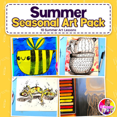 Summer Seasonal Art Pack Bundle 16 Summer Art Lessons and Activities