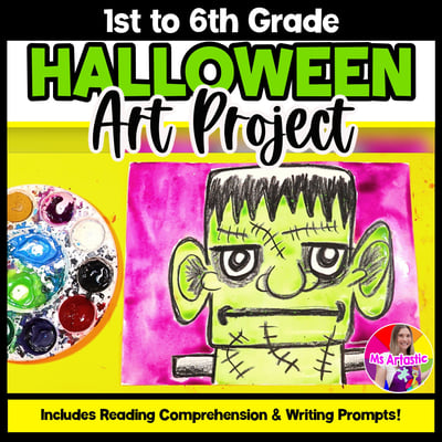 Halloween Art Lesson Frankenstein Art Project Reading Writing Prompts Artwork
