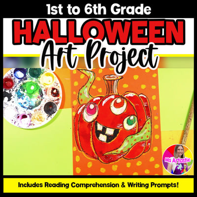 Halloween Art Lesson Jack O Lantern Art Project Reading and Writing Prompts