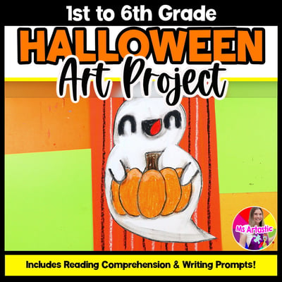 Halloween Art Lesson Ghost Art Project Halloween Reading and Writing Prompts
