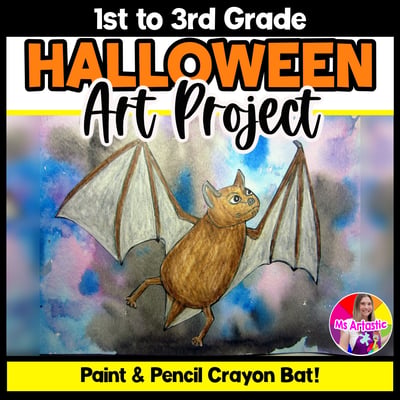 Halloween Art Lesson Bat Art Project Nocturnal Animals Art Lesson