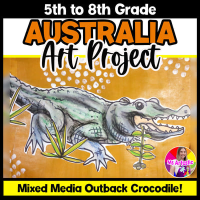 Australian Art Project Outback Crocodile Art Lesson Art Activity Australia