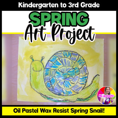 Spring Art Lesson, Snail Wax Resist
