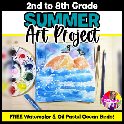 FREE Summer Art Project Ocean Birds Art Lesson Freebie Art Activity