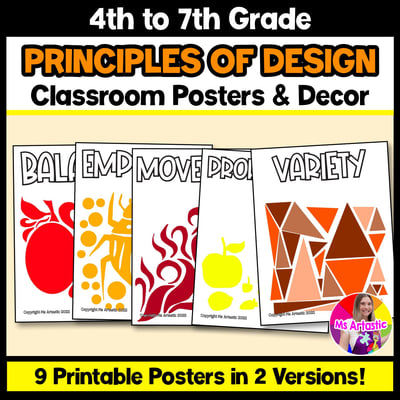 Principles of Design Classroom Posters and Décor for Art Classroom