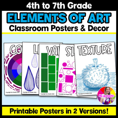 Elements of Art Classroom Posters and Décor for an Art Classroom