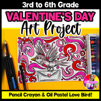 Valentines Art Lesson Love Letter Art Project Valentines Art Activity V Day Art